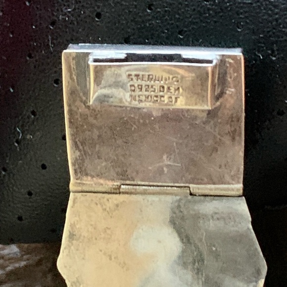 VINTAGE MEXICO JADE GLASS STERLING SILVER BRACELET - Picture 10 of 12